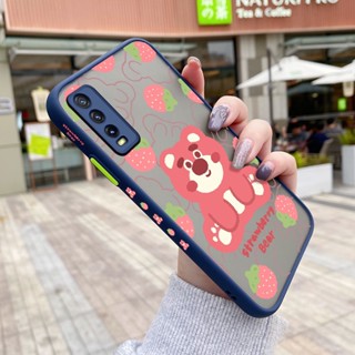 เคสโทรศัพท์มือถือ ซิลิโคนนิ่ม กันกระแทก ลายการ์ตูนหมีสตรอเบอร์รี่ สําหรับ VIVO Y20 Y20i Y20S Y12s Y20 2021 Y11s Y12A Y20T Y20S M Y20S D