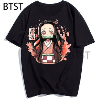 เสื้อยืดแขนสั้น（HL）T-shirtเสื้อยืดลายการ์ตูนญี่ปุ่น Demon Slayer Kawaii Kimetsu No Yaiba สําหรับผู้ชายS-5XL