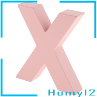 [HOMYL2] ป้ายไม้ ลายตัวอักษร 26 ตัวอักษร สีชมพู สําหรับแขวนตกแต่งผนัง