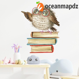 Oceanmapdz สติกเกอร์อ่านหนังสือ PVC ลายนกฮูก กันน้ํา ลอกออกได้ สําหรับห้องเด็ก