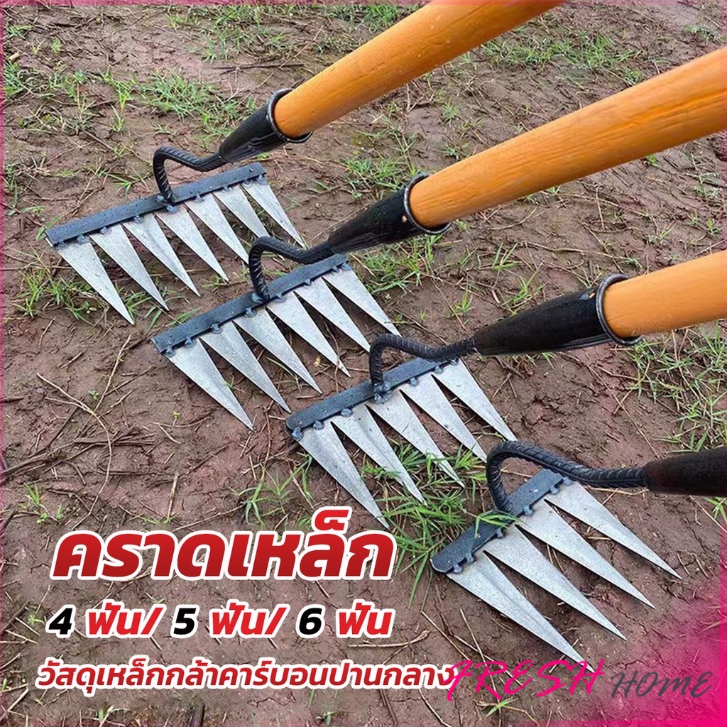 ฟันคราดหญ้า คราดเหล็ก คราดหญ้า คราดทำสวน มีดจอบ คาดหญ้า คาดหญ้าเหล็ก 6 ฟัน 5 ฟัน 4 ฟัน hoe