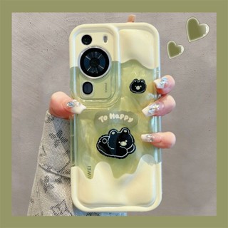 เคสโทรศัพท์มือถือ ลายการ์ตูนหมีมัทฉะน่ารัก สีเขียว สําหรับ Huawei p60pro p40 50pro nova10 9 New Glory 80