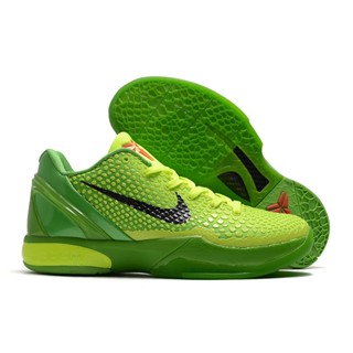 ใหม่ N-i-k-e Air Zoom Kobe 6 รองเท้าบาสเก็ตบอล รองเท้าวิ่ง สีเขียวเรืองแสง 2023