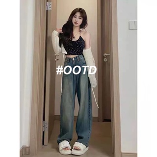  OOTD SHOP กางเกงขายาว กางเกงยีนส์ผู้หญิง ผู้หญิงแฟชั่นเกาหลี   Korean Style fashion Comfortable สวย A97L0PQ 36Z230909