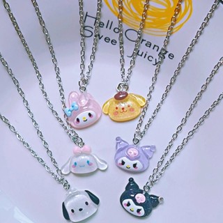 SANRIO สร้อยคอ จี้หยกแมนดารินน่ารัก ของแท้ อุปกรณ์เสริม สําหรับคู่รักสุนัข