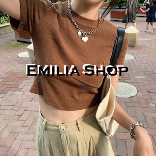 EMILIA SHOP  เสื้อยืด ครอป เสื้อยืดผู้หญิง  สวยงาม ทันสมัย คุณภาพสูง Chic A99J1CZ 36Z230909