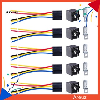 Are JD1914 ชุดสายไฟซ็อกเก็ตรีเลย์ 12V 40A 5-Pin สําหรับรถยนต์ 5 ชิ้น