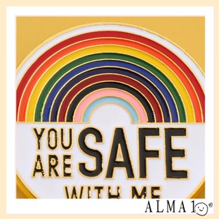 ALMA Lgbt เข็มกลัด รูปธงหัวใจ เครื่องประดับ ของขวัญ สําหรับปกเสื้อเลสเบี้ยน