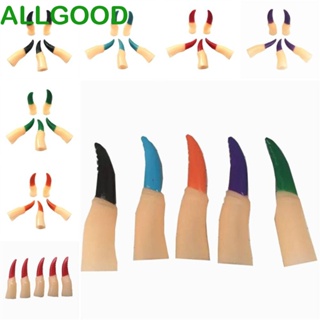 Allgoods เล็บปลอม รูปแม่มดซอมบี้ สีดํา แดง น่ากลัว หลากสี สําหรับปาร์ตี้ฮาโลวีน 5 ชิ้น ต่อชุด