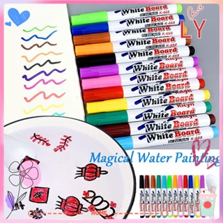 LY 8/12 Colors Magical Water Painting Pen Childrens Whiteboard Markers Erasable Floating Pen Early Education Toys Montessori Magic Water Drawing Floating Colorful Mark Pen Doodle Pen