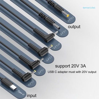 Btm สายเคเบิลพาวเวอร์ Type C เป็น 5 5x2 1 มม. 5 5x2 5 มม. 4 8x1 7 มม. 4 0x1 7 มม. 20V 3A 60W