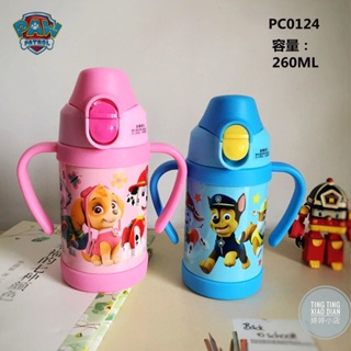 paw patrol กระติกน้ําร้อน สเตนเลส 304 ลายการ์ตูน พร้อมที่จับ หลอดดูดน้ํา สําหรับเด็กนักเรียน