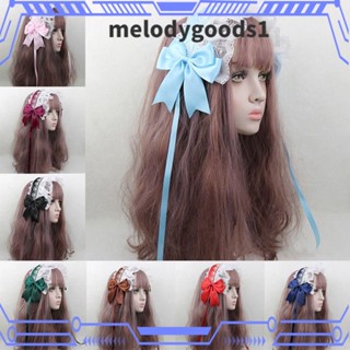 MELODYGOODS1 ที่คาดผมลูกไม้ ริบบิ้นลูกไม้ โบ ที่คาดผม วินเทจ ตกแต่งผม โกธิค สําหรับผู้หญิง