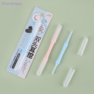 Standhappy 2 In 1 ไม้แคะหู แบบพลาสติก 360 องศา° ใหม่ ไม้กวาดเกลียว