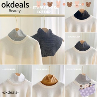 Okdeals เสื้อกันหนาว คอปกปลอม ให้ความอบอุ่น สไตล์วินเทจ แฟชั่นฤดูหนาว