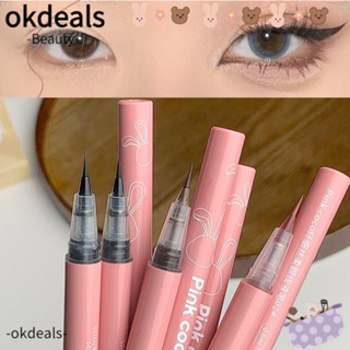 Okdeals ปากกาอายไลเนอร์ ขนแปรงนุ่ม กันน้ํา แห้งเร็ว ติดทนนาน สําหรับแต่งหน้า