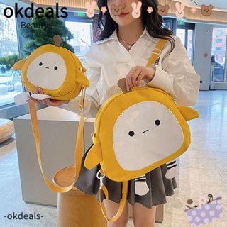 Okdeals กระเป๋าเป้สะพายหลัง กระเป๋าสะพายไหล่ ผ้าแคนวาส ลายการ์ตูนตุ๊กตาน่ารัก จุของได้เยอะ สําหรับผู้หญิง