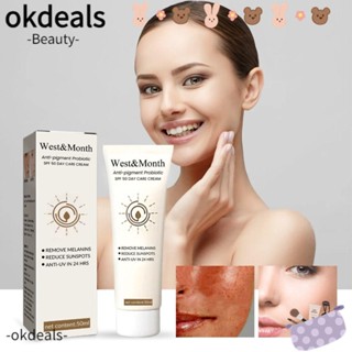 Okdeals ครีมกันแดด SPF 50 ปรับสีผิวให้กระจ่างใส ป้องกันเหงื่อ มีประสิทธิภาพ