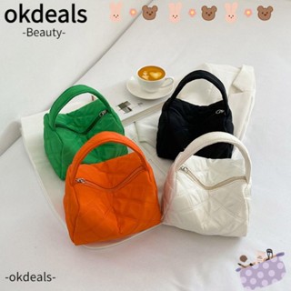 OKDEALS กระเป๋าช้อปปิ้ง ผ้าฝ้าย บุฟองน้ํา แฟชั่นฤดูหนาว สําหรับผู้หญิง