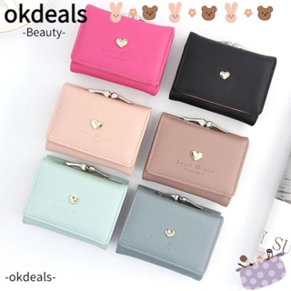 Okdeals กระเป๋าสตางค์ใบสั้น สามพับ อเนกประสงค์