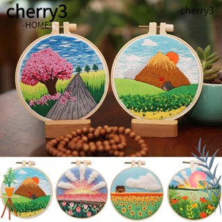 CHERRY3 สะดึงปักผ้า ลายดอกไม้ แฮนด์เมด DIY สําหรับตกแต่งบ้าน