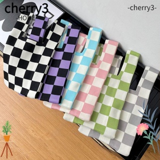 Cherry3 กระเป๋าถือลําลอง ผ้าถัก ขนาดเล็ก ใช้ซ้ําได้ สําหรับนักเรียน