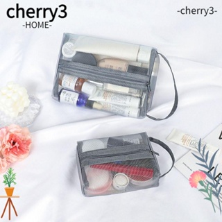 Cherry3 กระเป๋าเครื่องสําอาง แบบใส มีซิป จุของได้เยอะ สําหรับเดินทาง