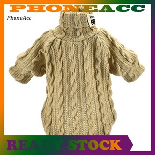 Phoneacc เสื้อกันหนาวคอเต่า ผ้าถัก สองขา สีพื้น แฟชั่นฤดูใบไม้ร่วง สําหรับสัตว์เลี้ยง สุนัข แมว
