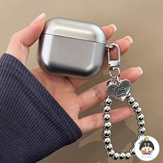 เคสหูฟังบลูทูธไร้สาย แบบซิลิโคนแข็ง สีเงิน หรูหรา สําหรับ Airpods 1 2 3 pro 2