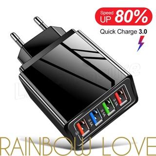 ปลั๊ก US 60W 5 พอร์ต / ปลั๊ก EU USB ชาร์จเร็ว / อะแดปเตอร์ชาร์จ / ปลั๊กชาร์จติดผนัง แบบพกพา เข้ากันได้กับโทรศัพท์ iPhone และ Android