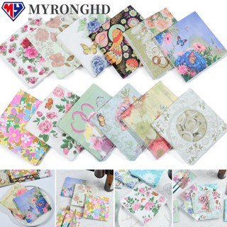 Myronghd ผ้าเช็ดปากกระดาษเช็ดปาก ลายผีเสื้อ สําหรับร้านอาหาร ปาร์ตี้ เพื่อสุขภาพ