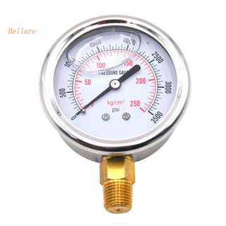 เครื่องวัดความดันน้ํามันไฮดรอลิค สเตนเลส 0-3500PSI เกลียว US [Bellare.th]