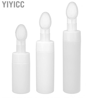 Yiyicc White Facial  Foaming Bottle Silicone Brush Refillable Empty Mousse Foam