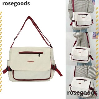 Rosegoods1 กระเป๋าสะพายไหล่ กระเป๋าถือ มีซิป ขนาดใหญ่ จุของได้เยอะ สําหรับนักเรียน