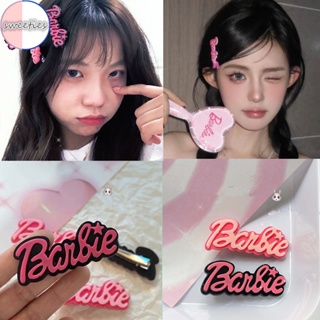 Y2k กิ๊บติดผม ลายตัวอักษร Barbie ผู้หญิง บาร์บี้ บาร์บี้ สีชมพู สาวหวาน ด้านข้างเรียบ กิ๊บติดผม อุปกรณ์เสริมผม