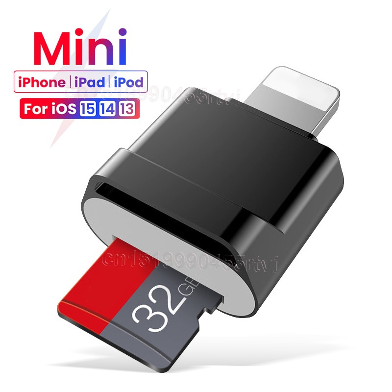 อะแดปเตอร์การ์ดรีดเดอร์ Micro SD TF สําหรับ iPhone 14 OTG iPhone 13 12 Pro Max