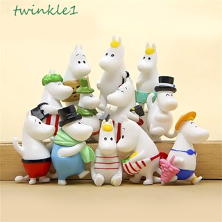 Twinkle1 โมเดลฟิกเกอร์ รูปการ์ตูนครอบครัวฮิปโป ของขวัญคริสต์มาส ของเล่นสําหรับเด็ก 12 ชิ้น ต่อล็อต