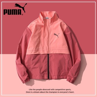 Puma เสื้อแจ็กเก็ตกันลมลําลอง ทรงหลวม สีชมพู แฟชั่นฤดูใบไม้ผลิ และฤดูใบไม้ร่วง สําหรับผู้ชาย และผู้หญิง