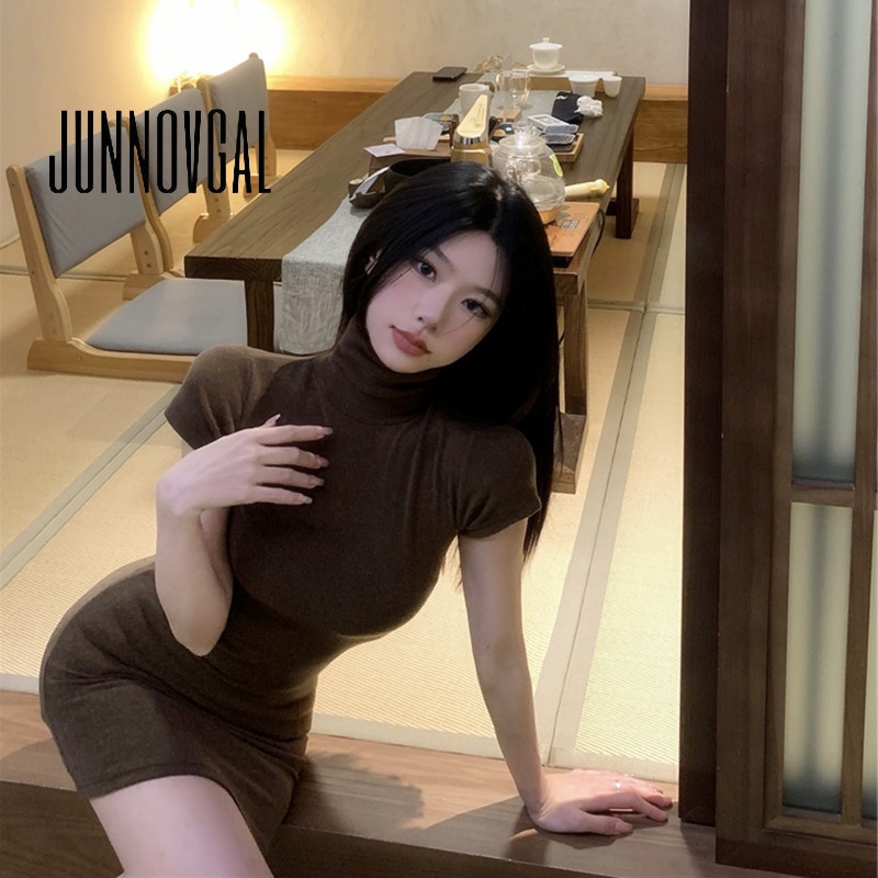 Junnovgal ใหม่ ชุดเดรสคอเต่า พรีเมี่ยม แฟชั่นสําหรับสตรี 2023