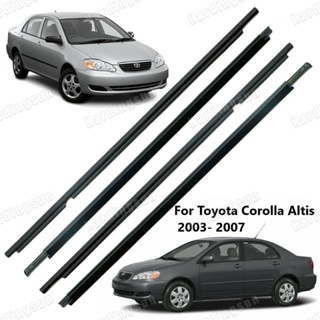 แถบพลาสติกซีลหน้าต่างรถยนต์ สีดํา สําหรับ TOYOTA corolla altis 2003-2007 75710-02100 75720-02100 75730-02100 75740-02100 4 ชิ้น