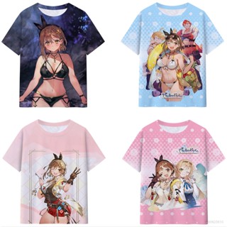 Atelier Ryza เสื้อยืดคอสเพลย์ แขนสั้น พิมพ์ลายอนิเมะ The Secret Hideout The Animation 3D พลัสไซซ์