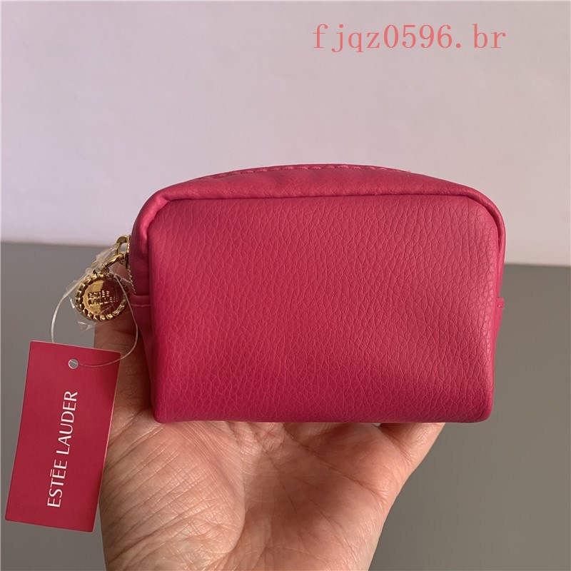กระเป๋าเครื่องสําอาง กระเป๋าคลัทช์ กระเป๋าใส่เหรียญ ลิปสติก หนัง Pu ขนาดเล็ก สีชมพู 2022
