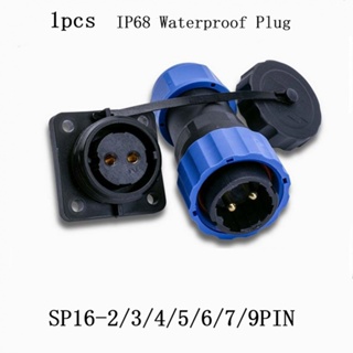 Sp16 แผงสี่เหลี่ยม ปลั๊กกันน้ํา IP68 และซ็อกเก็ตเชื่อมต่อวงกลม 2~9pin Ne