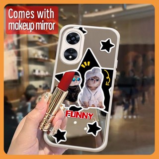 Makeup mirror luxurious Phone Case For OPPO A97 5G Raised lens youth trend Anti drop airbag Hangings Full edging