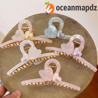 Oceanmapdz กิ๊บติดผม รูปกรงเล็บฉลาม หัวใจ สไตล์เกาหลี เมเทล หลากสี แฟชั่น