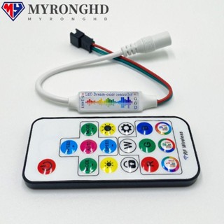 Myronghd รีโมตควบคุมเพลง Led 3Pin DC5-24V 17 คีย์ DC USB Mini RF สําหรับ WS2812B WS2811 5050