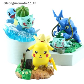 Strongaromatic โมเดลฟิกเกอร์ PVC รูปปั้นอนิเมะปิกาจู Bulbasaur Heracross สําหรับตกแต่ง