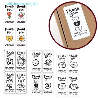 Alittlese สติกเกอร์ฉลาก Thank You น่ารัก สําหรับตกแต่งกล่องของขวัญ ห่อเบเกอรี่ 100 ชิ้น -25 แผ่น