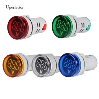 [Uperfector.th] โวลต์มิเตอร์ดิจิทัล LED AC 220V ทรงกลม ขนาดเล็ก 22 มม. สําหรับทดสอบแรงดันไฟฟ้า DIY