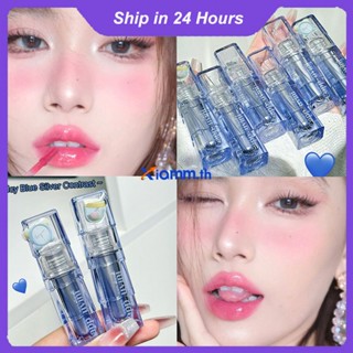 Richanghuodong Cappuvini lip glaze หลอดสีฟ้า กระจก ฤดูร้อน ความปรารถนาอันบริสุทธิ์ น้ำ แสง แก้ว วาดเล่น ลิปกลอส ลิปกลอส เพศหญิง